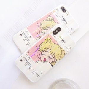 Sailor Moon Glitter Laser Silicone Phone Case